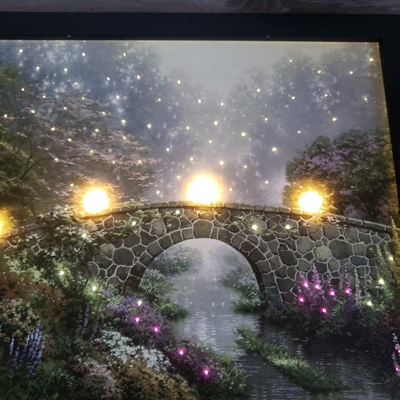 Thomas kinkade fiber optic light picture W remote - Picture 3 of 8